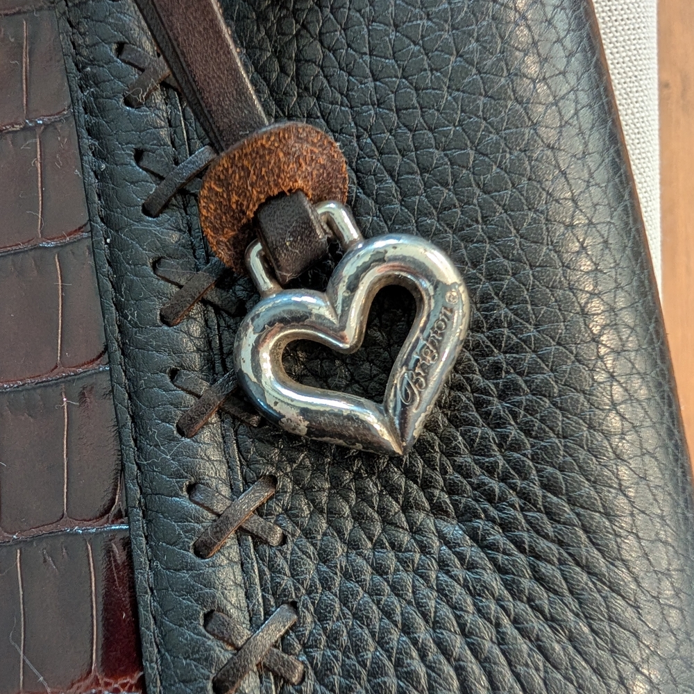 Brighton VINTAGE Pandora Croc Leather Brown Crocodile-Embossed Women's Bag - Picture 6 of 6